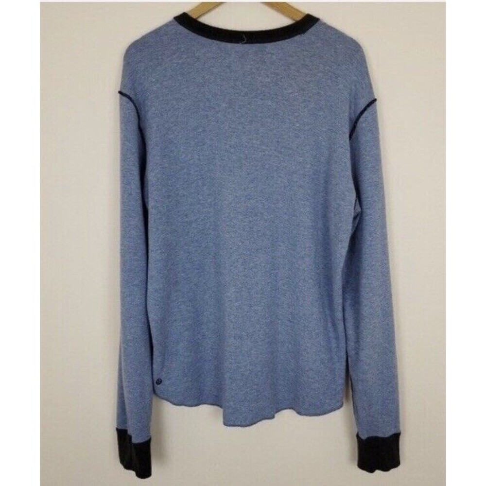 Lululemon Binary Crew Rugged Blue Heathered Black / Heathered Tempest Blue Sz L - Picture 9 of 10